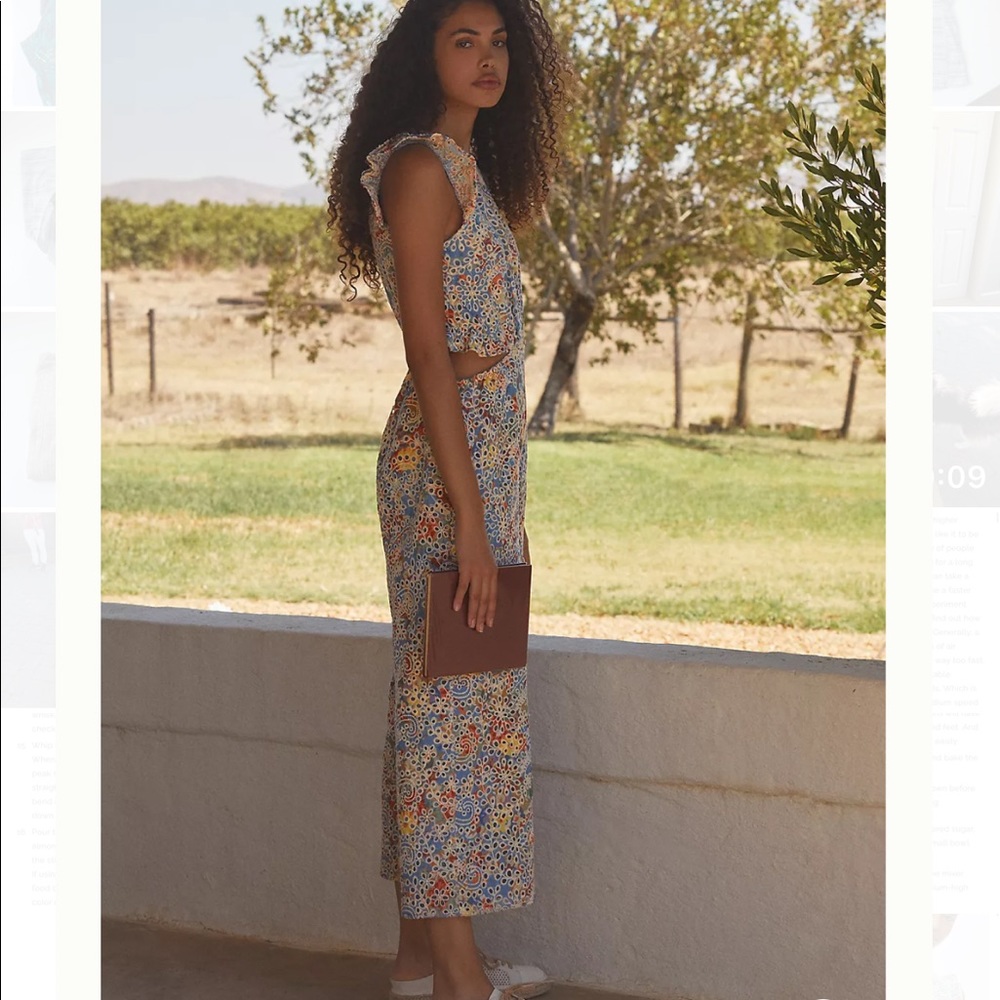 Anthropologie Adeline Rae Violetta eyelet jumpsuit